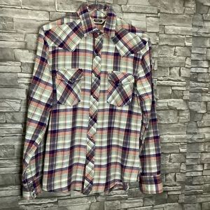 Salt Lake High Noon Flannel Plaid button down Shirt S (W814)